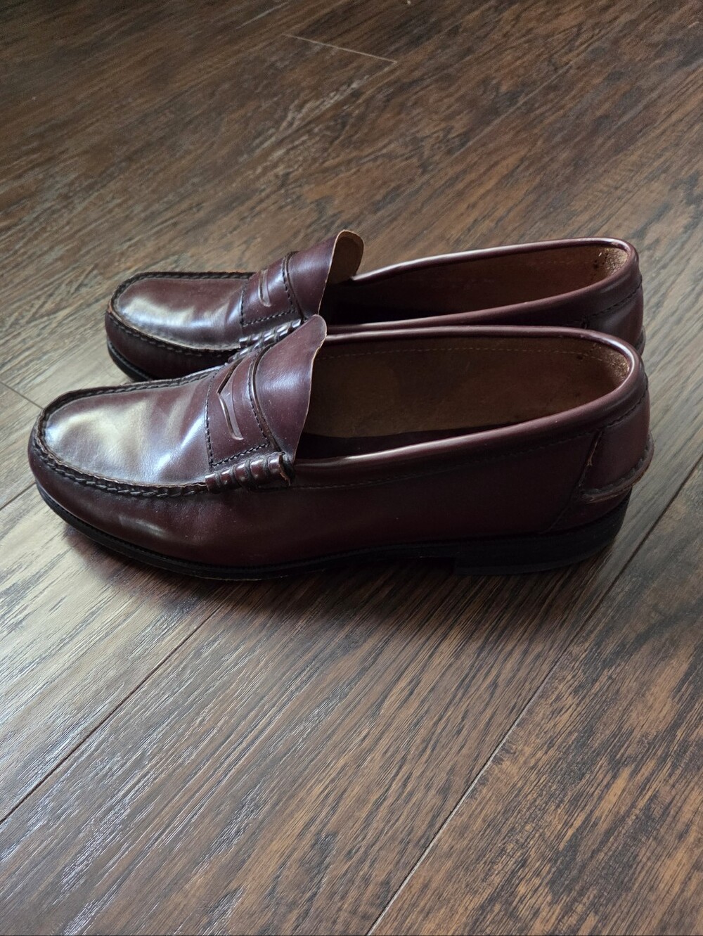 Florishem Men's Burgundy Leather Penny Loafers
